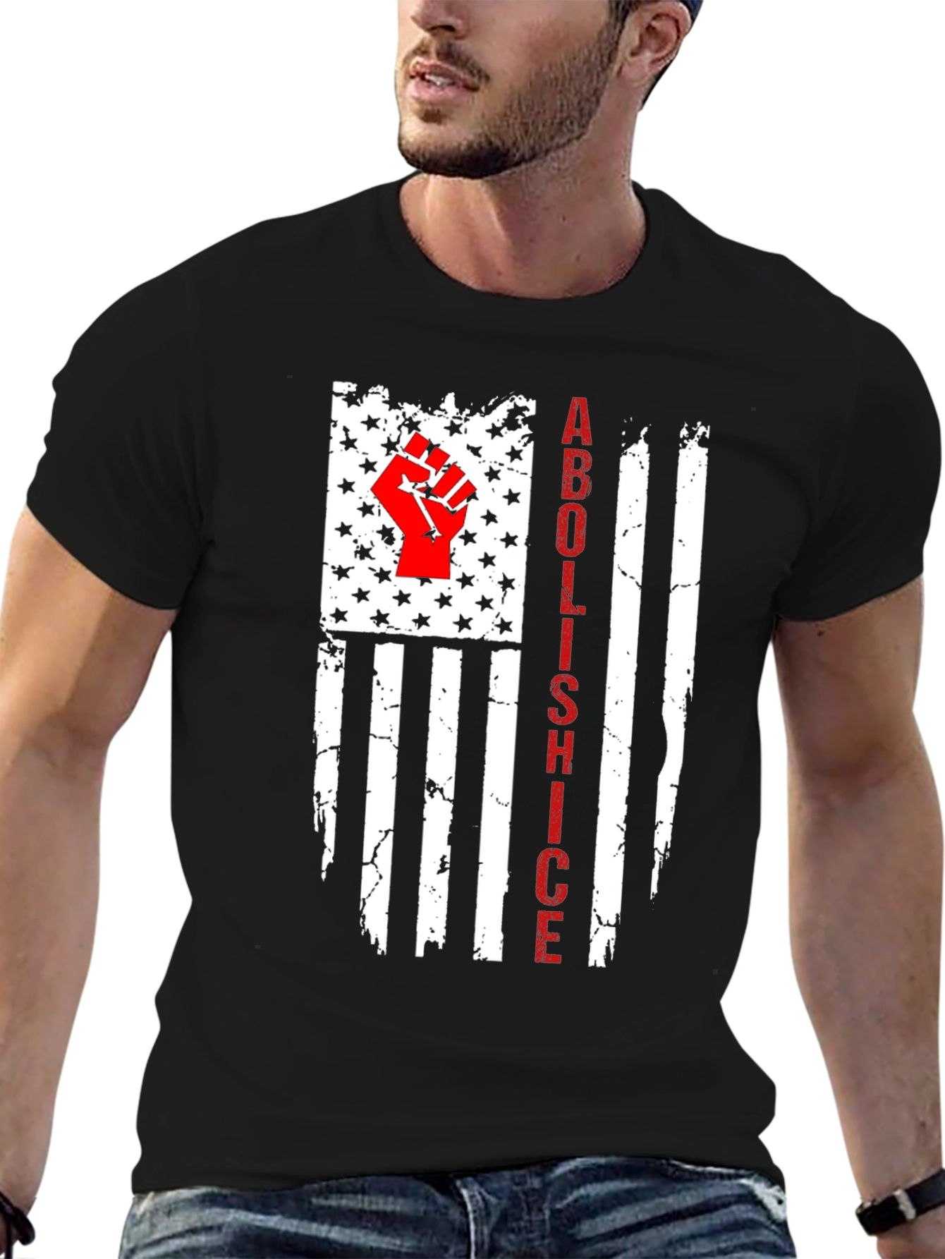 Camiseta Abolish ICE Bandera EE. UU. Impactante