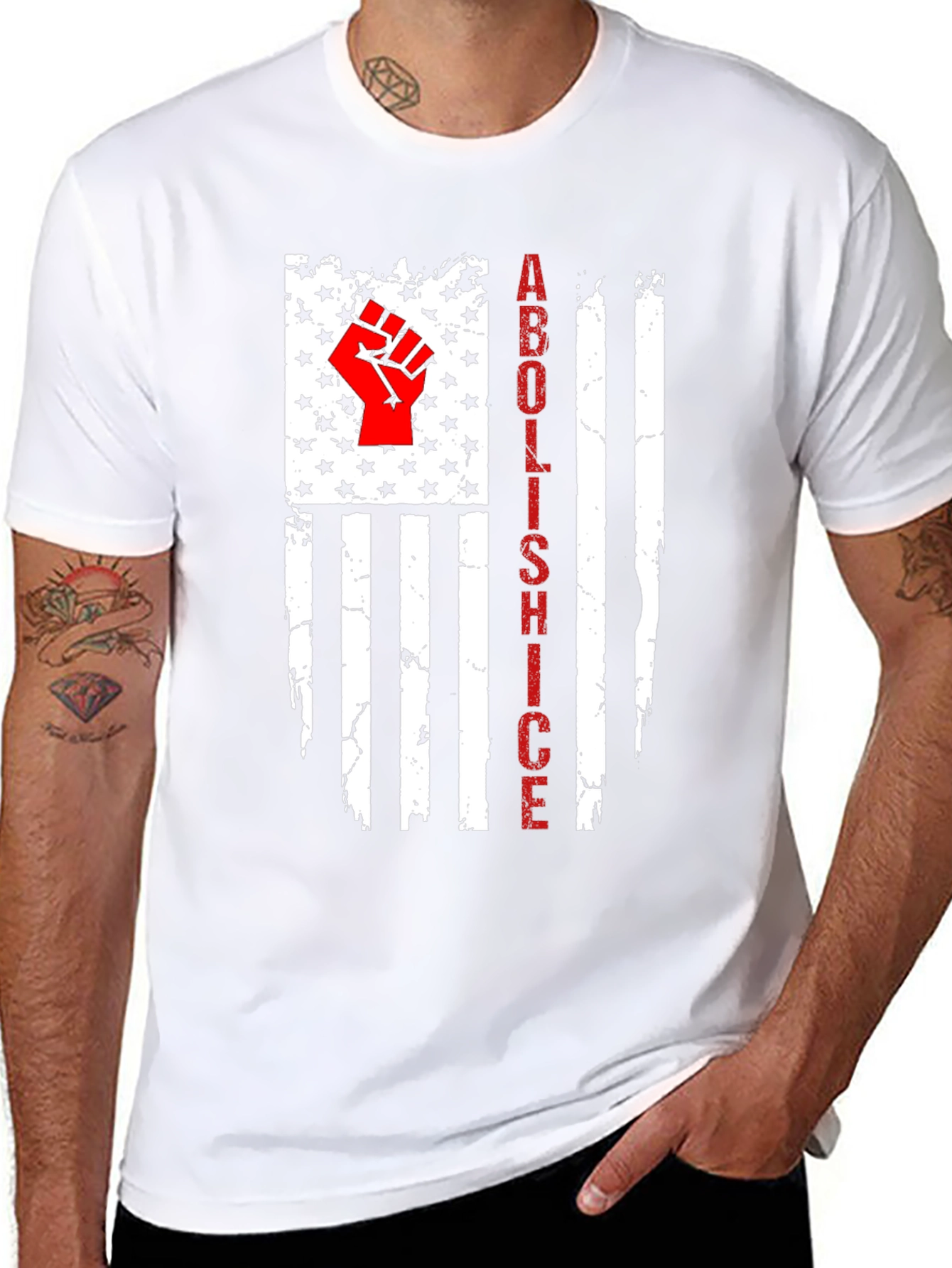 Camiseta Abolish ICE Bandera EE. UU. Impactante