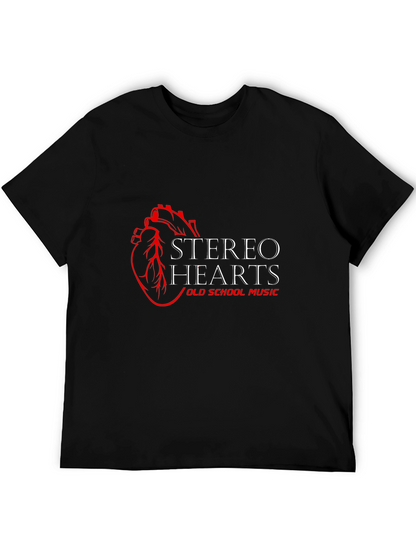 Camiseta Negra Stereo Hearts Old School Music