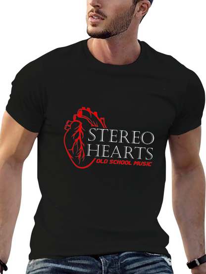 Camiseta Negra Stereo Hearts Old School Music