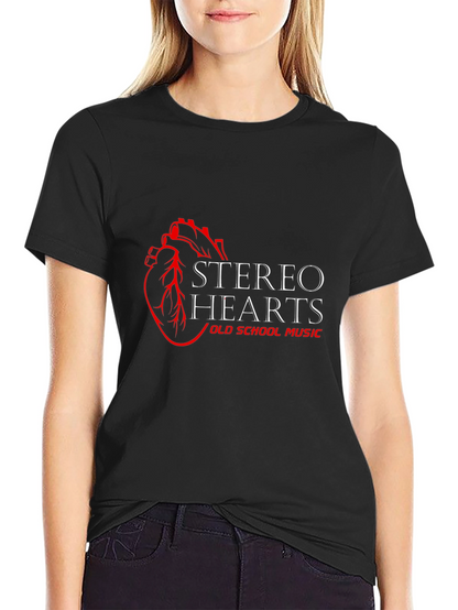Camiseta Negra Stereo Hearts Old School Music