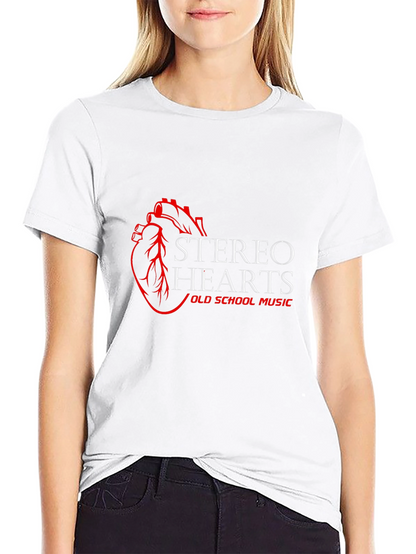 Camiseta Negra Stereo Hearts Old School Music