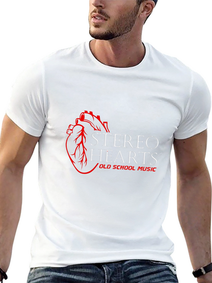 Camiseta Negra Stereo Hearts Old School Music