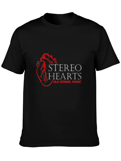 Camiseta Negra Stereo Hearts Old School Music