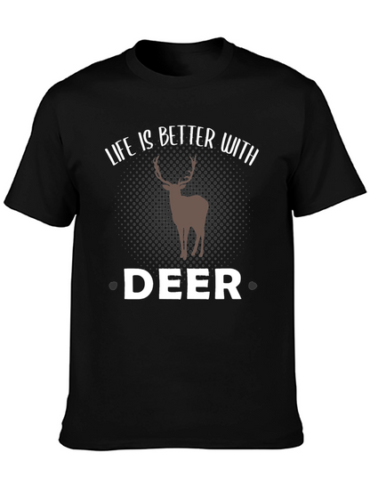 Camiseta Negra Hombre - Amante de los Ciervos