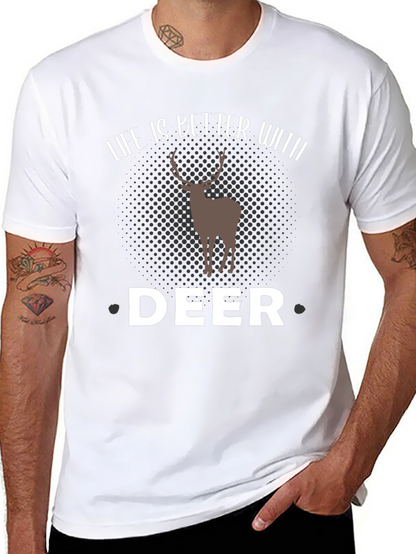 Camiseta Negra Hombre - Amante de los Ciervos