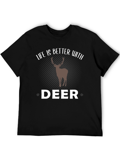 Camiseta Negra Hombre - Amante de los Ciervos