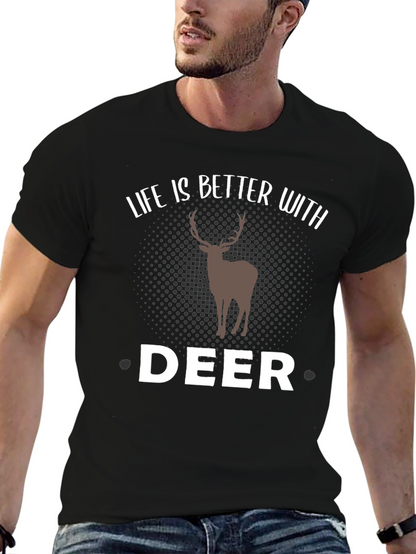 Camiseta Negra Hombre - Amante de los Ciervos