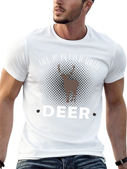 Camiseta Negra Hombre - Amante de los Ciervos
