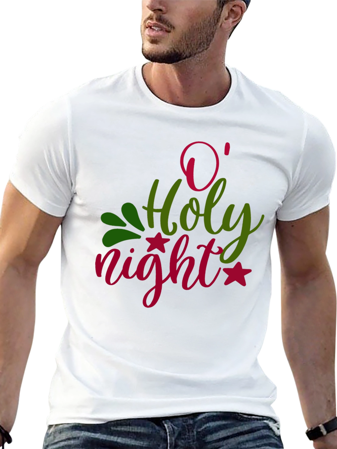 Camiseta Negra Navideña O Holy Night