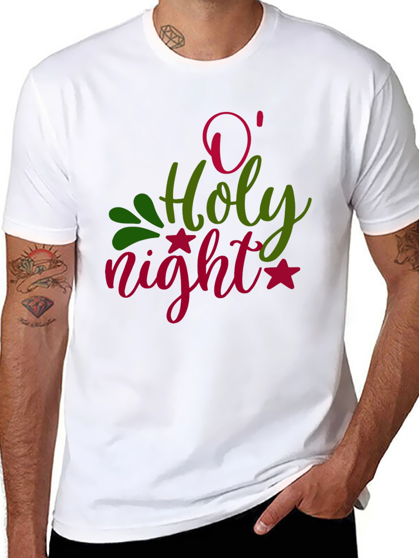 Camiseta Negra Navideña O Holy Night