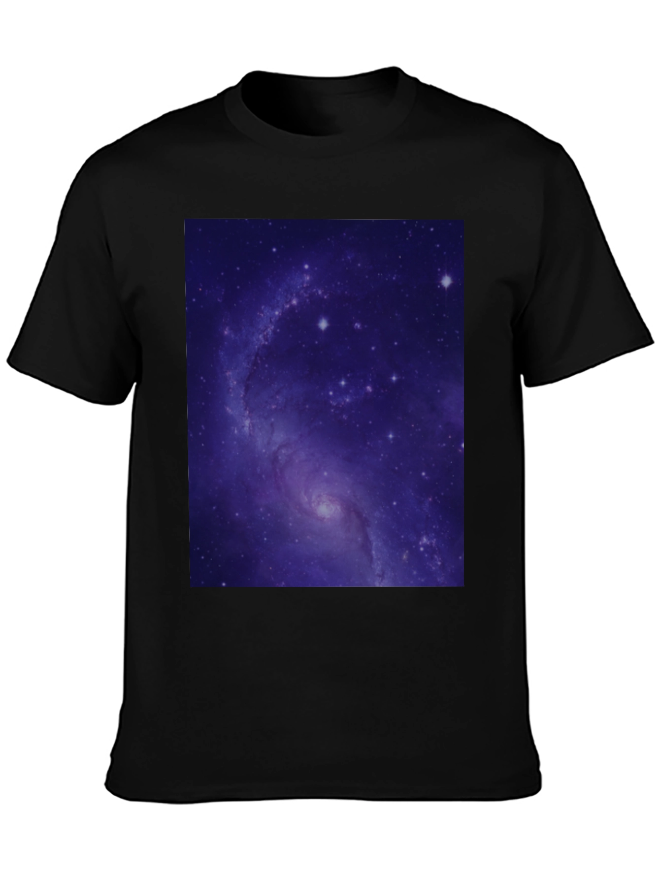 Camiseta Negra con Estampado de Galaxia Cósmica