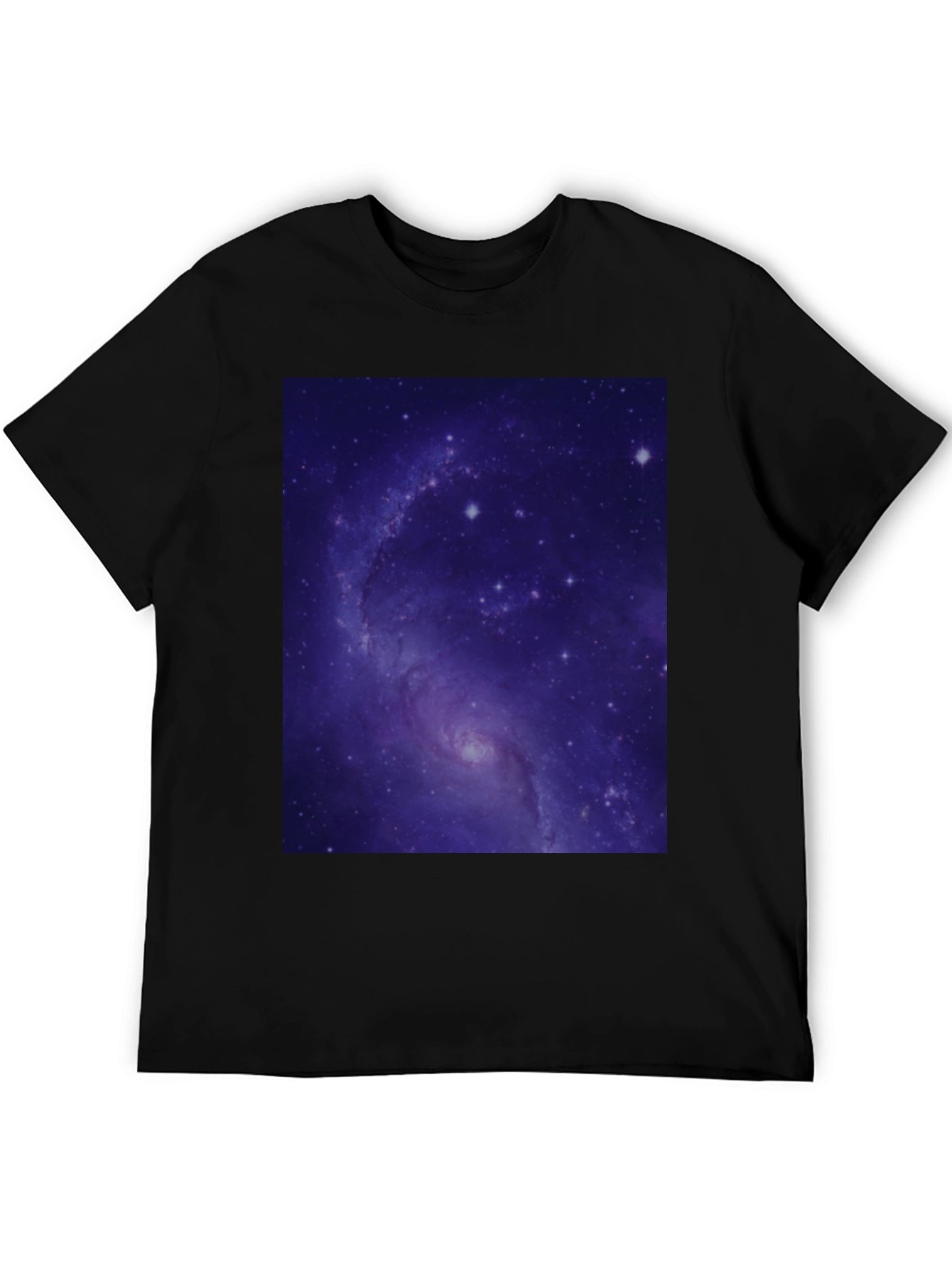 Camiseta Negra con Estampado de Galaxia Cósmica