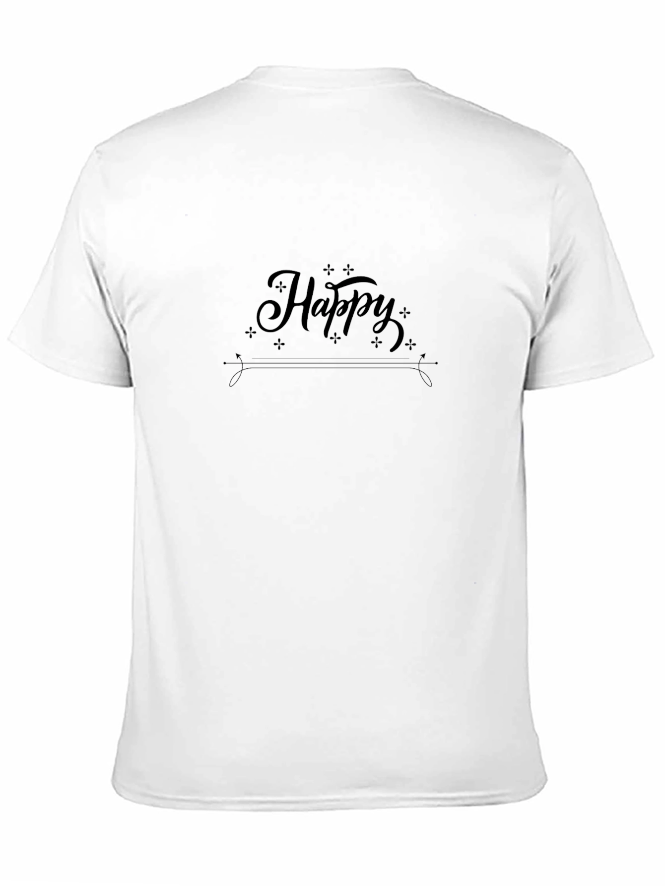 Camiseta Negra Hombre - Diseño Happy