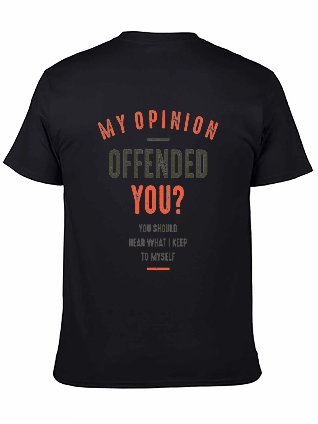 Camiseta Negra con Estampado de Opinión Ofensiva