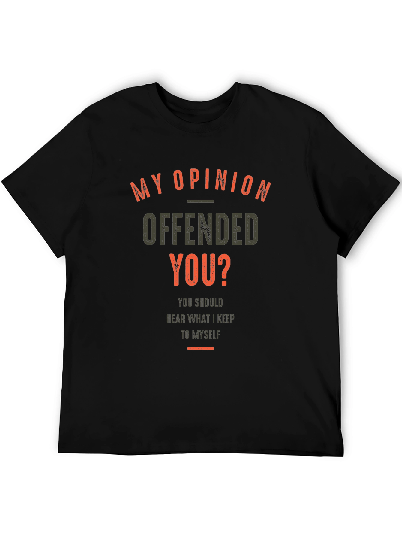 Camiseta Negra con Estampado de Opinión Ofensiva