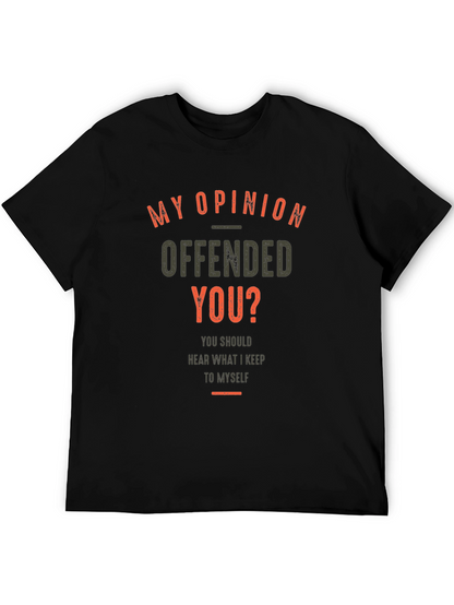 Camiseta Negra con Estampado de Opinión Ofensiva
