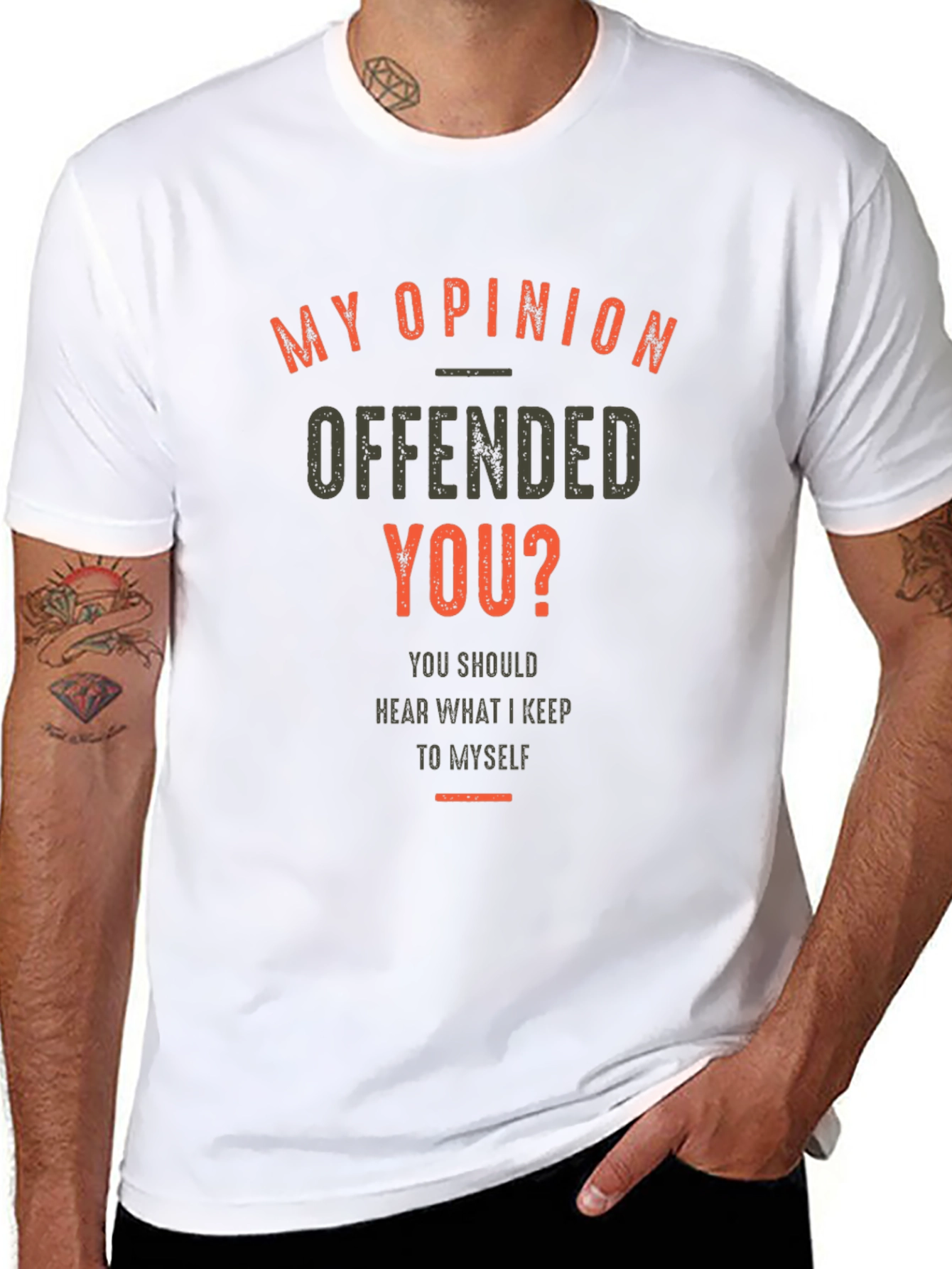 Camiseta Negra con Estampado de Opinión Ofensiva