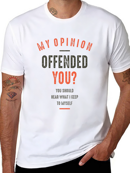 Camiseta Negra con Estampado de Opinión Ofensiva