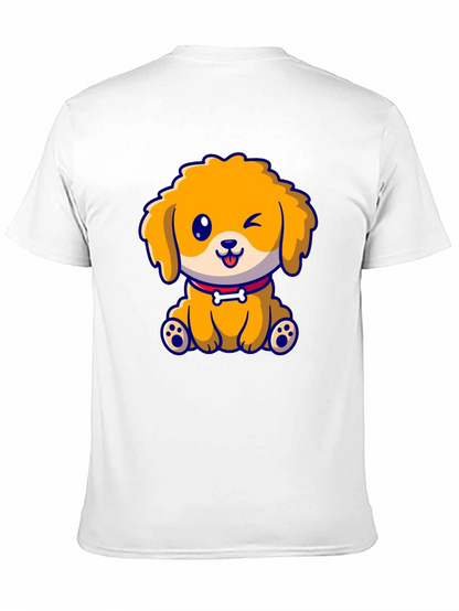 Camiseta Negra con Diseño de Cachorro Adorable