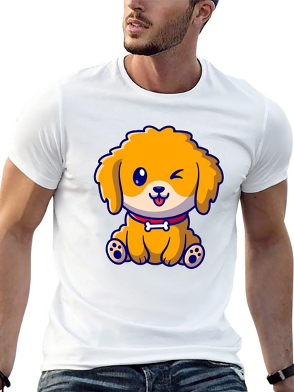 Camiseta Negra con Diseño de Cachorro Adorable
