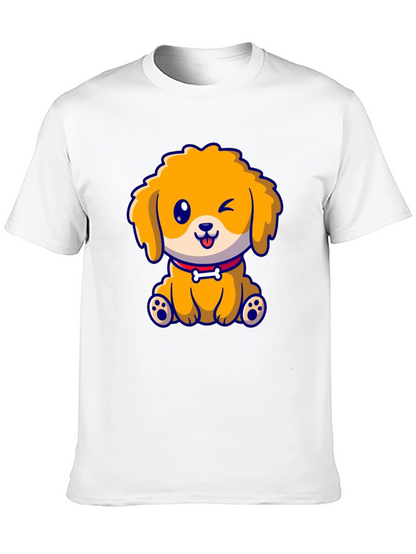 Camiseta Negra con Diseño de Cachorro Adorable