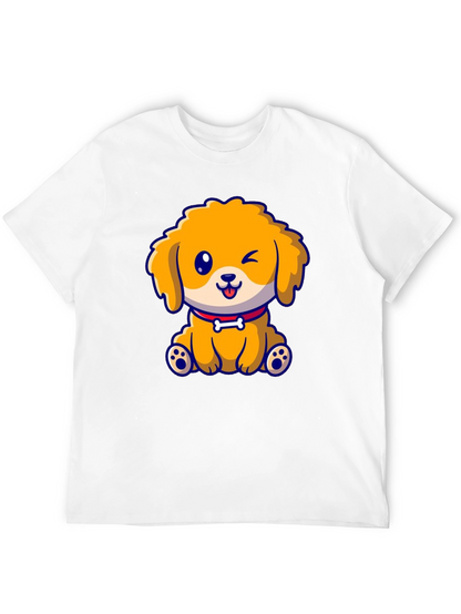 Camiseta Negra con Diseño de Cachorro Adorable
