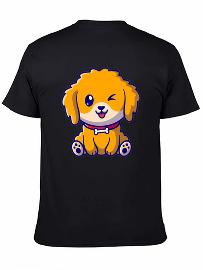 Camiseta Negra con Diseño de Cachorro Adorable