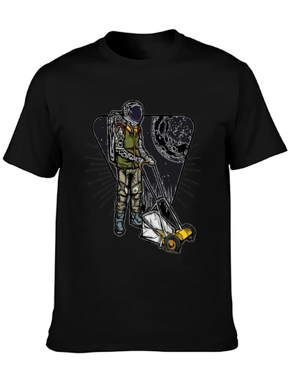 Camiseta Negra: Astronauta Jardinero Lunar