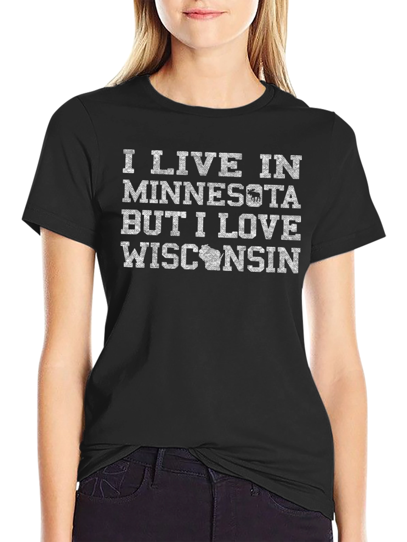 Camiseta: Vivo en Minnesota amo Wisconsin