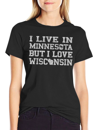 Camiseta: Vivo en Minnesota amo Wisconsin