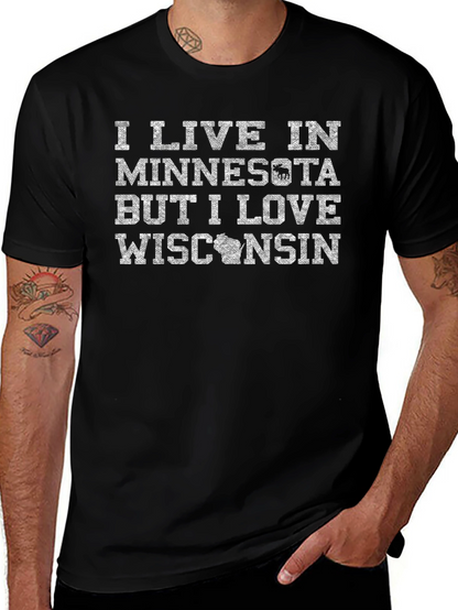 Camiseta: Vivo en Minnesota amo Wisconsin