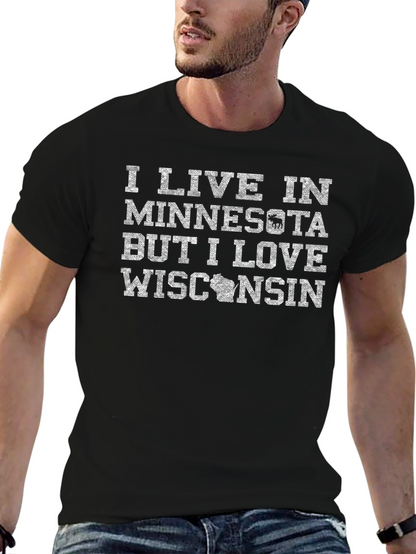 Camiseta: Vivo en Minnesota amo Wisconsin