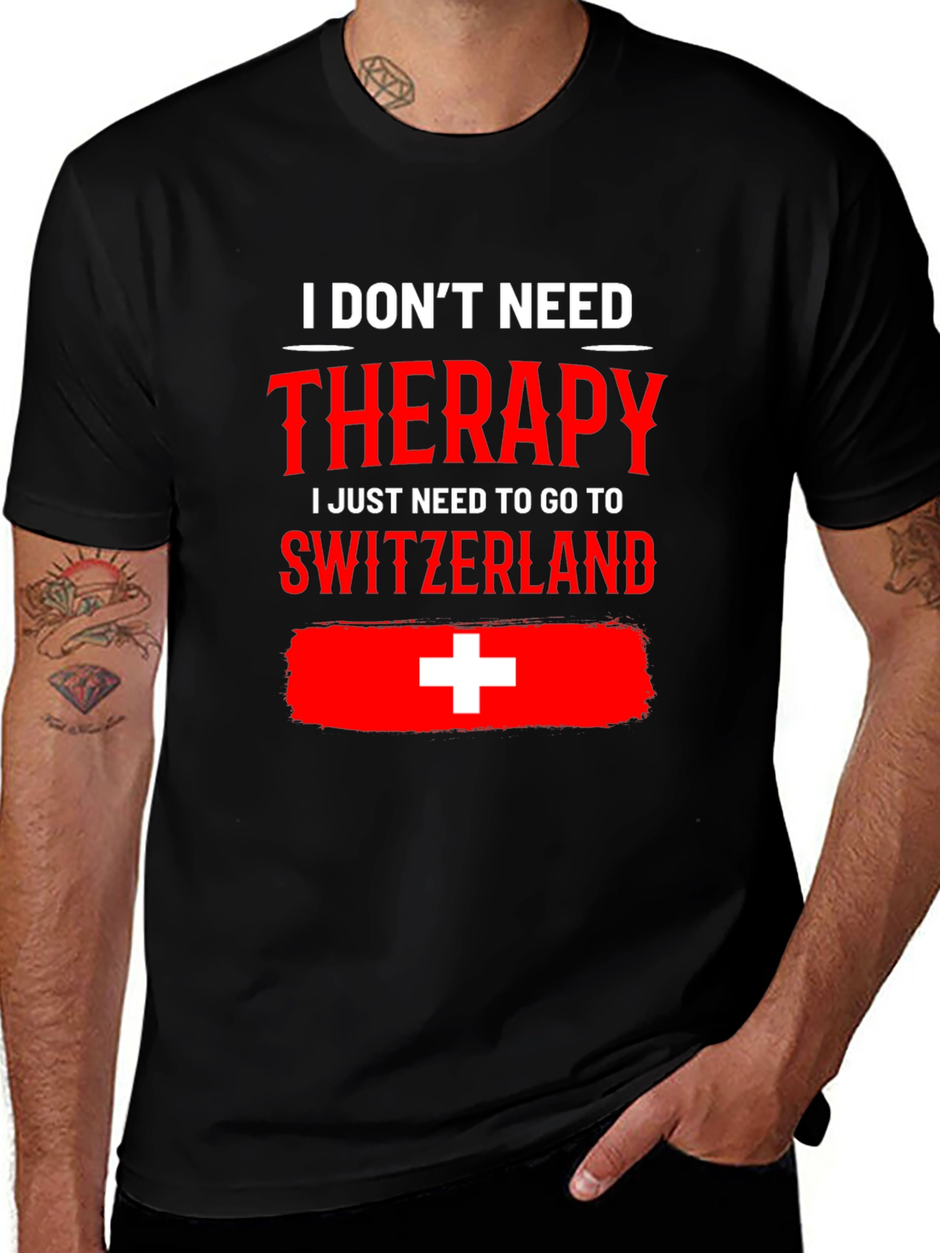Camiseta Suiza es mi terapia