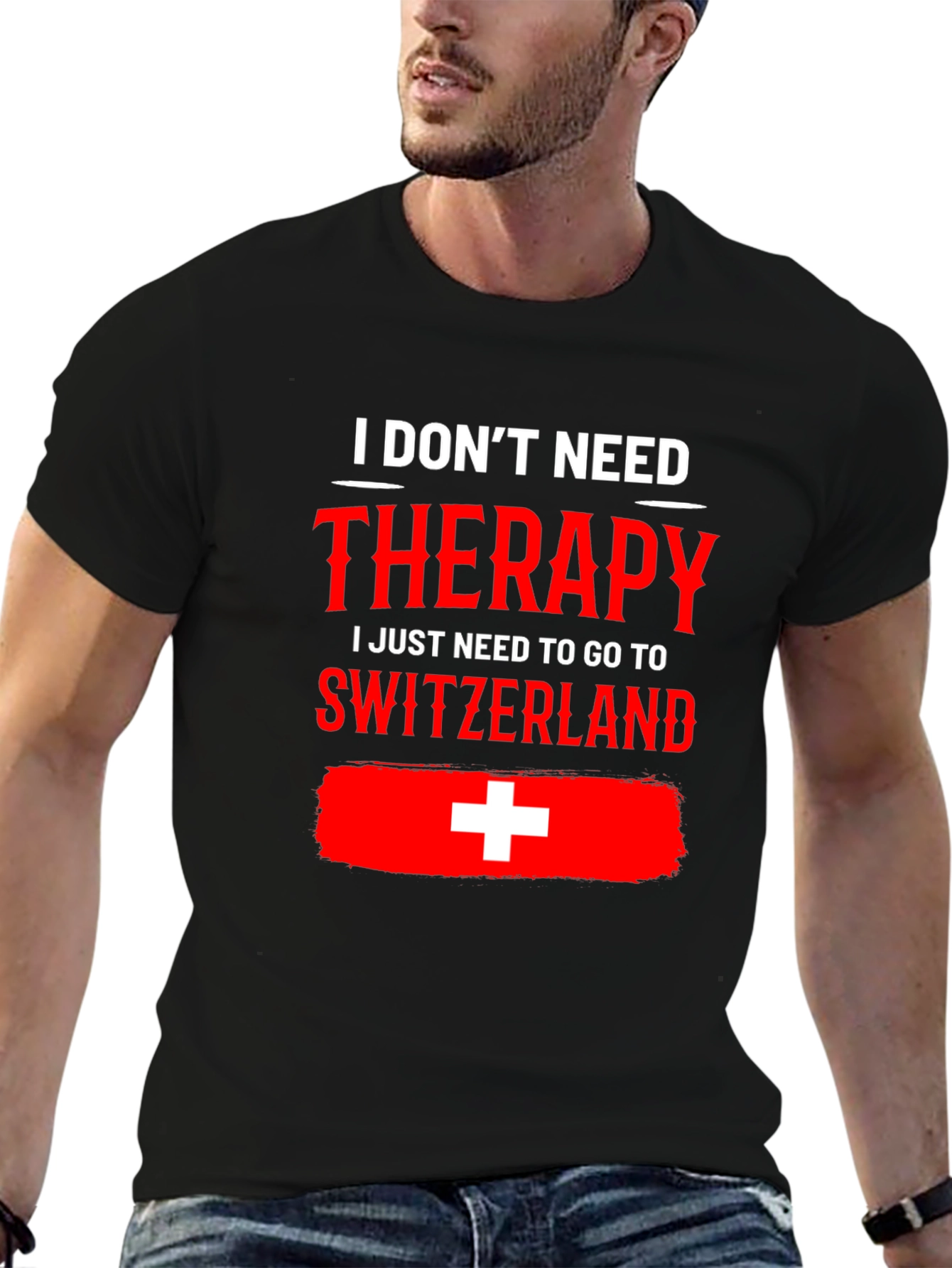 Camiseta Suiza es mi terapia