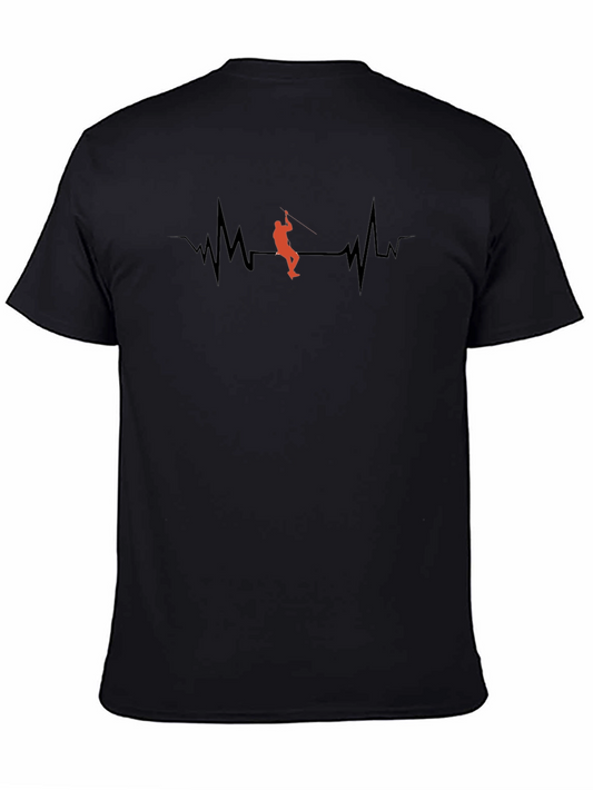Camiseta Negra Escalador Pulso Vital Corazón