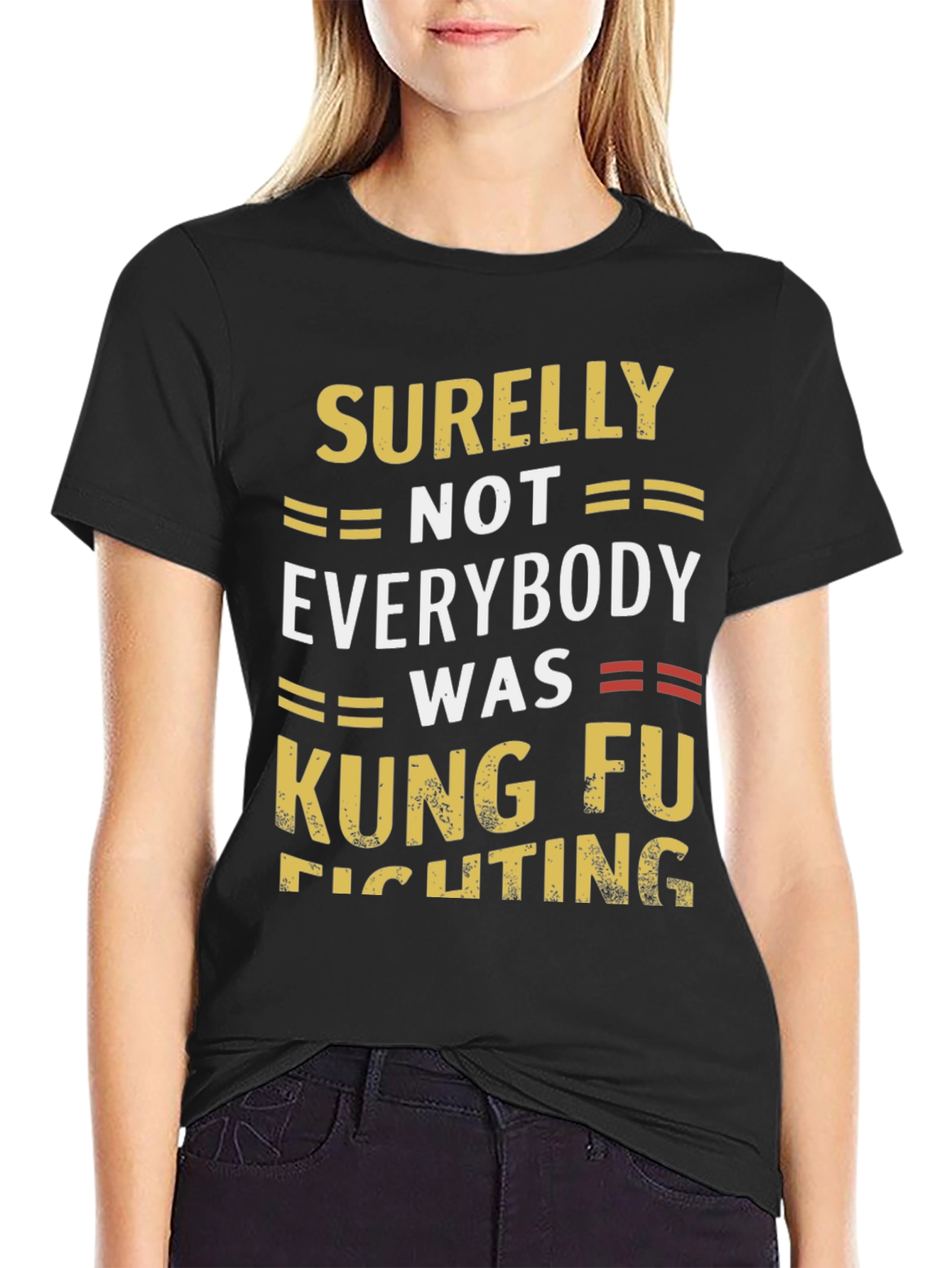 Camiseta Negra Humorística Kung Fu