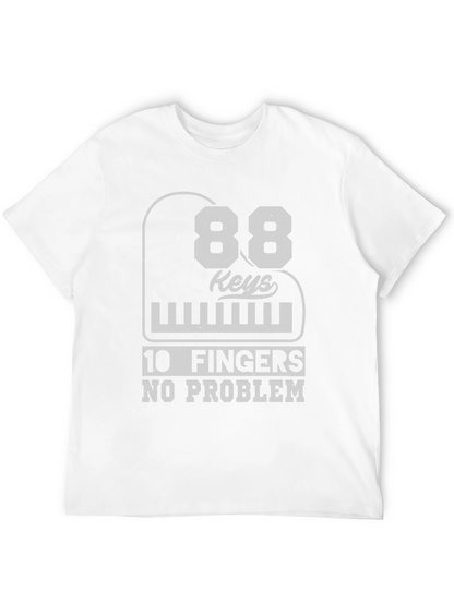 Camiseta Negra: 88 Teclas 10 Dedos ¡Sin Problema!
