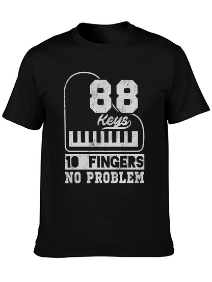 Camiseta Negra: 88 Teclas 10 Dedos ¡Sin Problema!