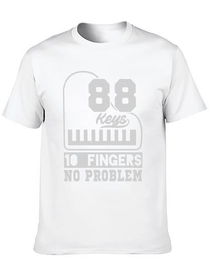 Camiseta Negra: 88 Teclas 10 Dedos ¡Sin Problema!