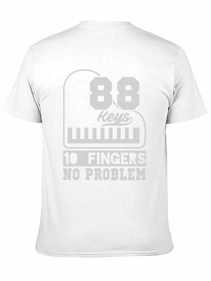 Camiseta Negra: 88 Teclas 10 Dedos ¡Sin Problema!