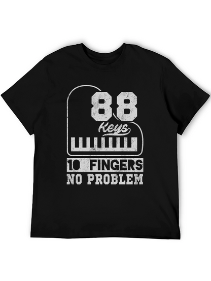 Camiseta Negra: 88 Teclas 10 Dedos ¡Sin Problema!