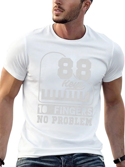 Camiseta Negra: 88 Teclas 10 Dedos ¡Sin Problema!
