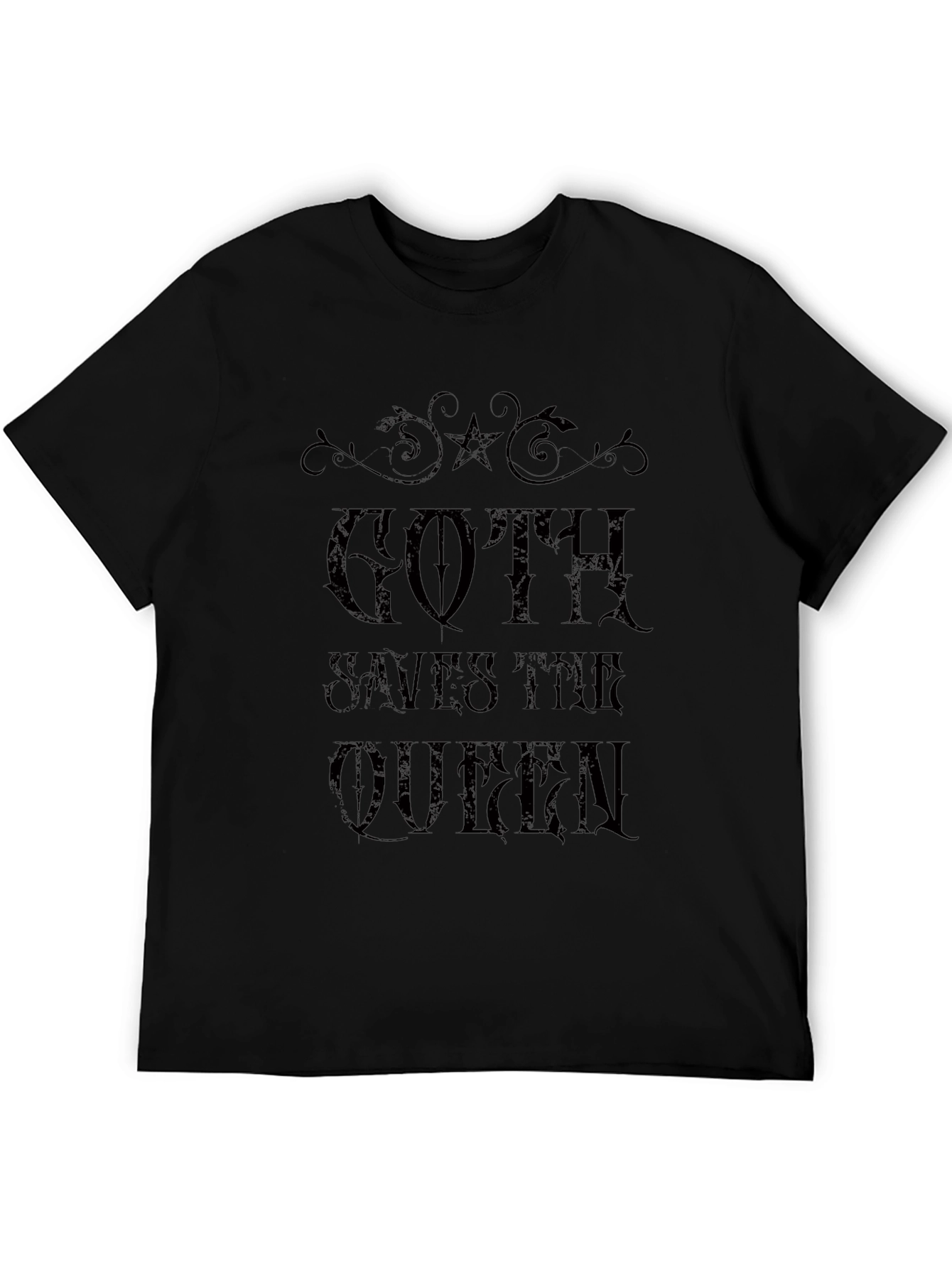Camiseta Negra Goth Saves The Queen