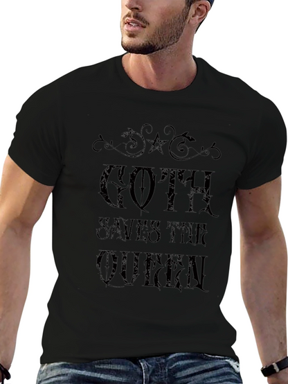Camiseta Negra Goth Saves The Queen