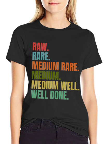 Camiseta Negra con Diseño de Cocción de Carne