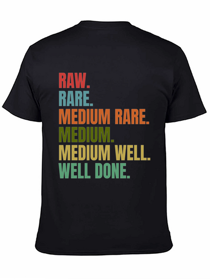 Camiseta Negra con Diseño de Cocción de Carne