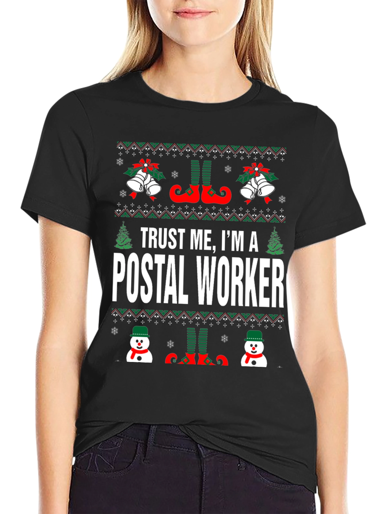Camiseta Navideña Trust Me Im a Postal Worker