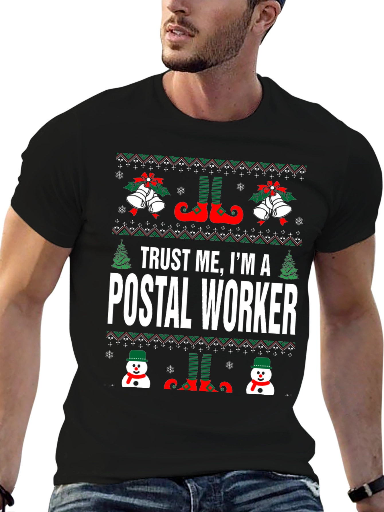 Camiseta Navideña Trust Me Im a Postal Worker