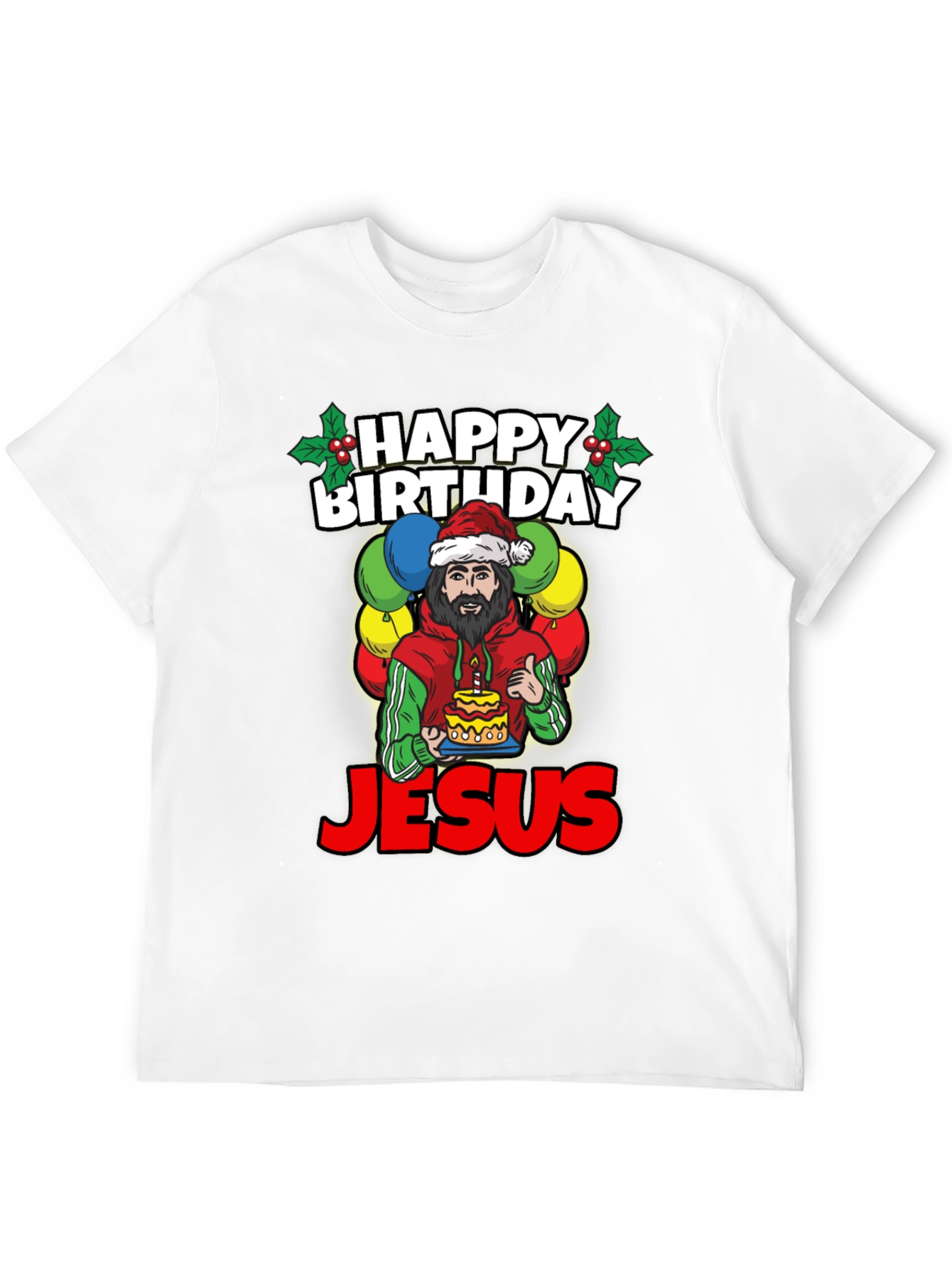 Camiseta Feliz Cumpleaños Jesús - Estilo Navideño